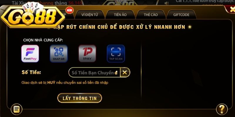 Nạp Tiền Go88 Hướng Dẫn Giao Dịch Siêu Tốc Chuẩn Xác 1 Hướng dẫn nạp tiền Go88 trên từng hình thức riêng